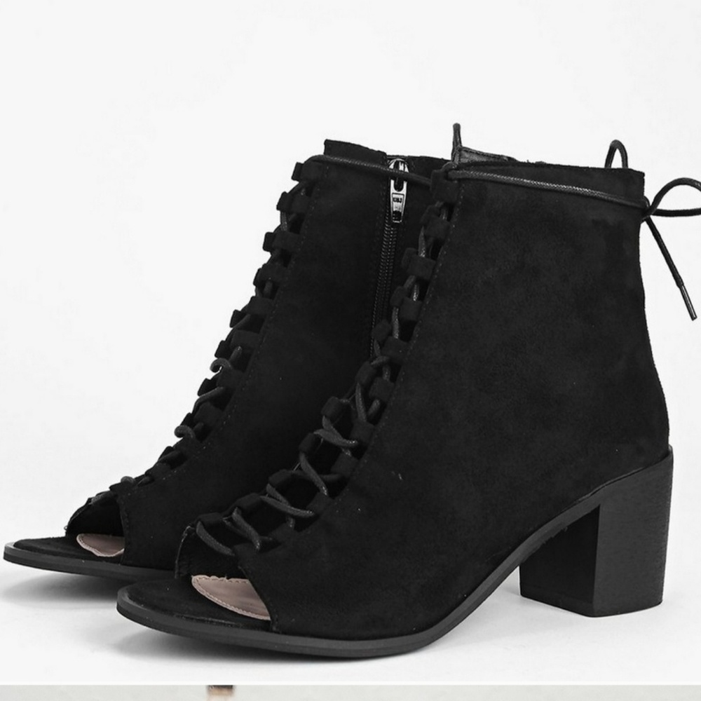 Open toe booties